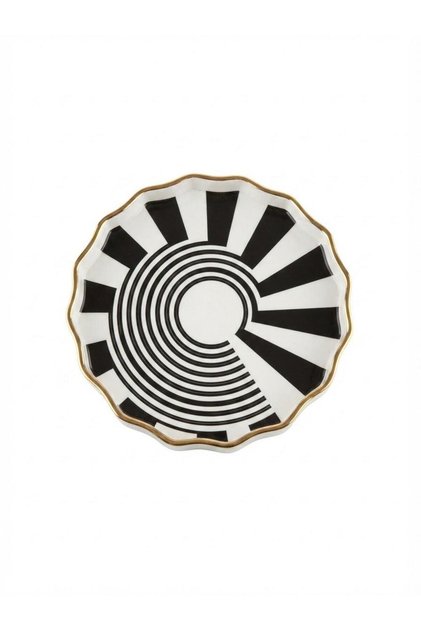 Digital Printed Glass Serving Tray – Round Tray 38 cm Spiral Pattern