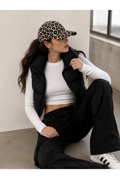 Beige Leopard Patterned Cap Hat Spk27