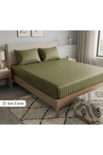 Cotton Satin Elastic Bed Sheet %Cotton Satin