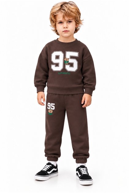 Set trening imprimat pentru băieți 95 | Bumbac cu 2 fire | Set sport casual