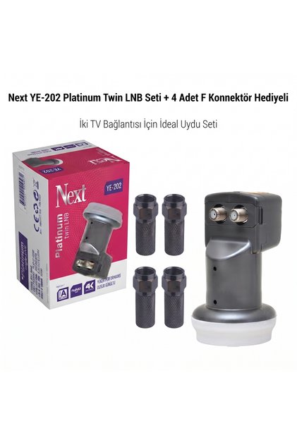 2'li LNB Full HD 2 Çıkışlı Universal LNB + 4 Adet F Konnektör Uydu Seti - Çanak Anten Malzemeleri