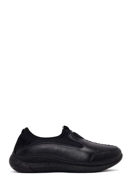 Women's Black Thick Soled Leather Comfort Shoes Af460015Dv