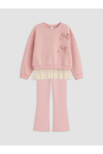 Pink Bowknot Girls' Thick Set