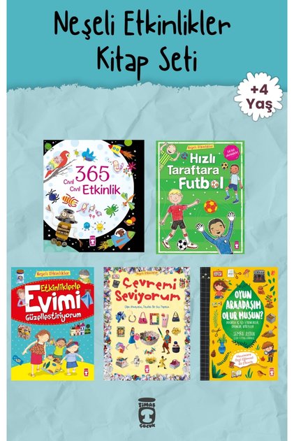 Neşeli Etkinlikler 5 Kitap Takım - 4-7 Yaş Okul Öncesi 1. ve 2. Sınıf Tatil Etkinlik Kitabı Seti