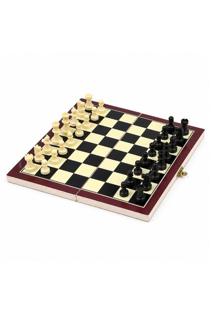 Set de șah mare, portabil și pliabil, 34x34 cm, Joc de strategie premium pentru copii și adulți, Tablă de șah clasică pentru acasă, călătorii și timp liber.