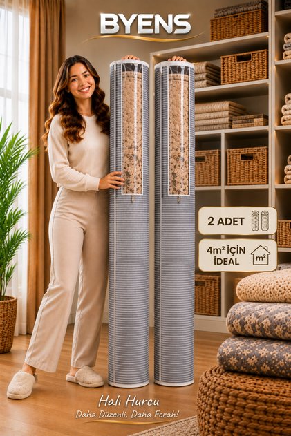 Halı Hurcu 2 Adet 4m2 Hurç Saklama Kılıfı Torbası Pencereli Kilim Yolluk Düzenleyici Organizer 4 Metrekare Organizeri Tela Kumaş