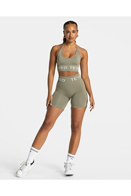 Signature Covert, Drawstring, High Waist, Shorts-Khaki
