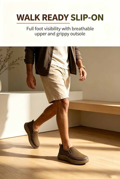 Lightweight Knit Footwear with Shock-Absorbing Sole