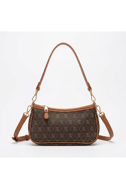 Brown Leather Look Women's Shoulder Bag