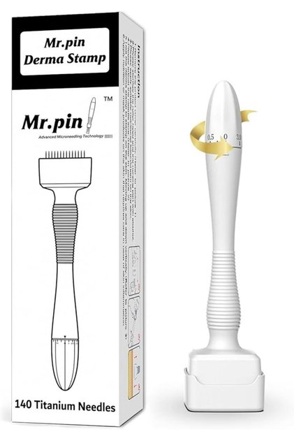 قلم ميكرونيدلينج احترافي من Mr.Pin Original Derma Stamp 140 قابل للتعديل - للنساء والرجال - Ti