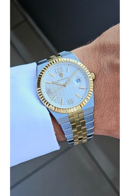 Rym-0002 Ultra Thin - Men's Watch with Honeycomb Dial - 2 Years Warranty - Stainless Steel