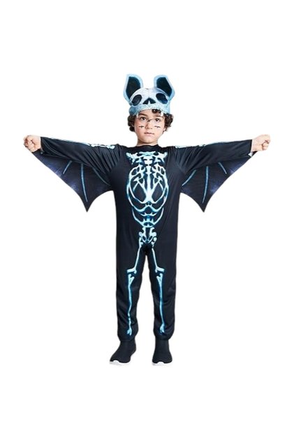 Costum Băieți Schelet Liliac Halloween 128 cm — costum halloween, salopetă băieți, costum carnaval c