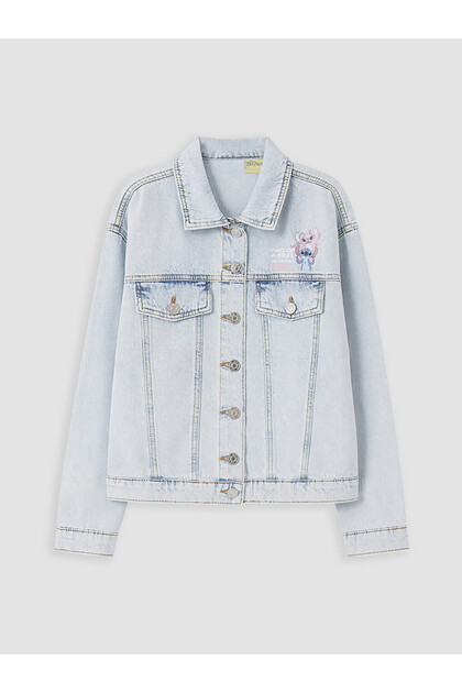 Lcw Kidsstitch Printed Girls' Jean Jacket