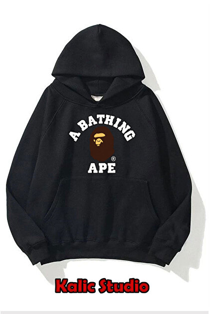 Bappe Hoodie Oversize Unisex Sweatshirt Black