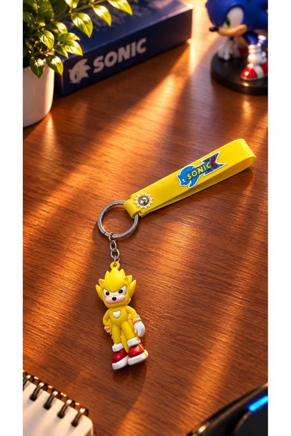 Cute Character Figure Silicone Keychain with Strap, Bag Accessory, Car Key Decoration