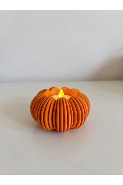 Decoratiune Dovleac cu lumanare tealight