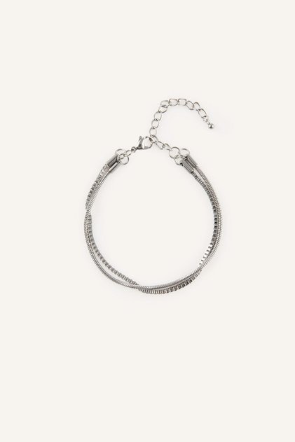 Men's 3D Silver Color Steel Bracelet I0525Axns