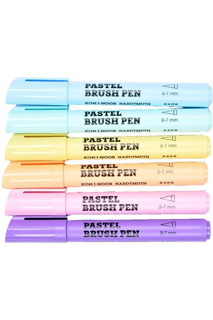 Marker Evidentiator Gros Koh-I-Noor, Varf Pensula, Grosime 3-7 mm, 6 Culori