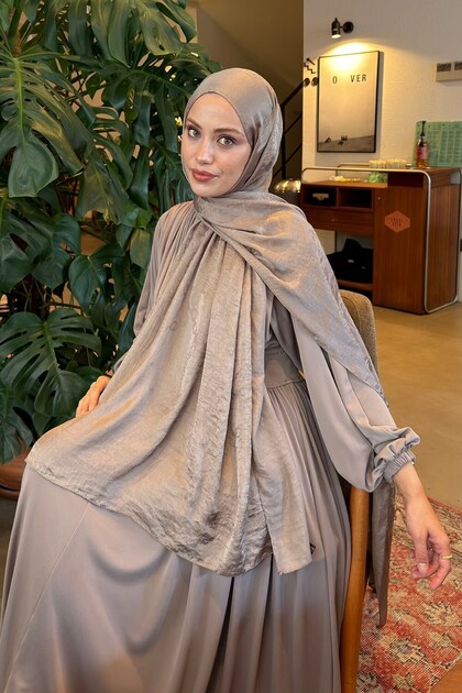 Chain Pattern Ayrobin Floral Jacquard Shawl Soil Color