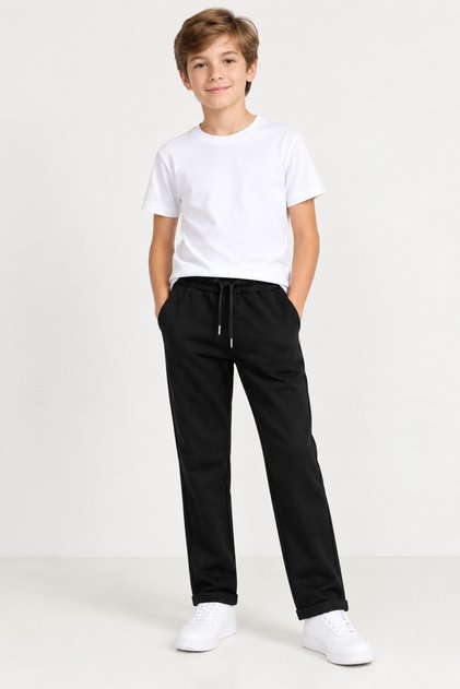 Pantaloni pentru băieți, negri, bleumarin, 9-16 ani, pantaloni școlari cu croială clasică, potrivire confortabilă, țesătură elegantă și rezistentă, ideali pentru purtarea zilnică și ținute școlare.