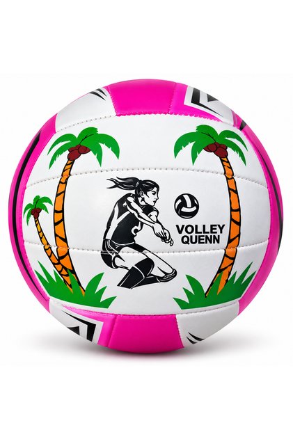 Pembe Beyaz Voleybol Topu Renkli Desenli Spor ve Antrenman Topu