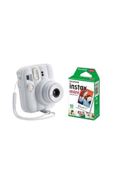 Instax Mini 13 Camera Portable Photo Camera Clay White with 10 Pack Film