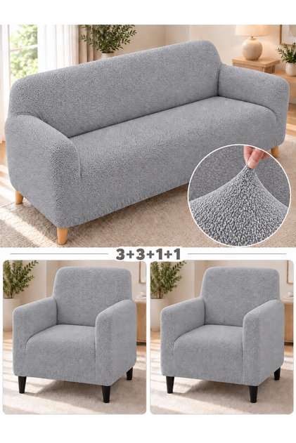 3+3+1+1 Elastic Flexible Washable Sofa Cover Set Sofa Cover