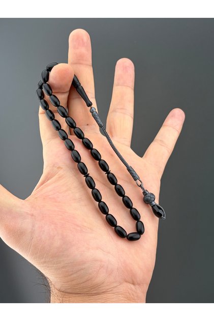 Almond Cut Blackened Kuka Tesbih Kazaz Tassel