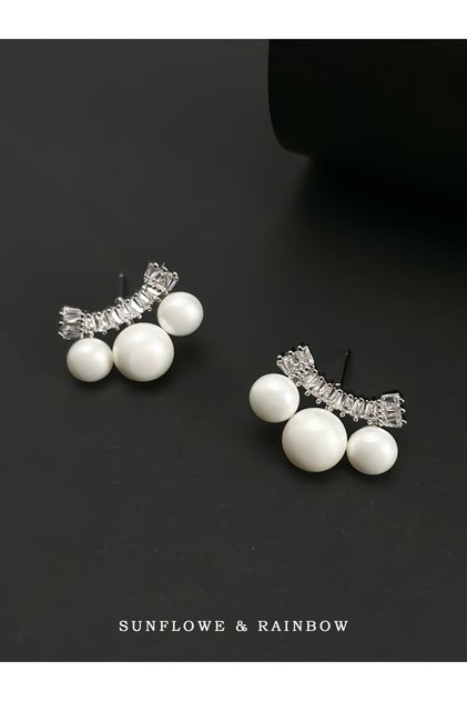 Faux Pearl Stud Earrings