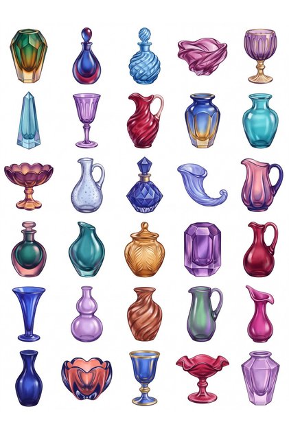 30 Pieces Colorful Glass Art Sticker Set - Laptop, Agenda, Phone Case