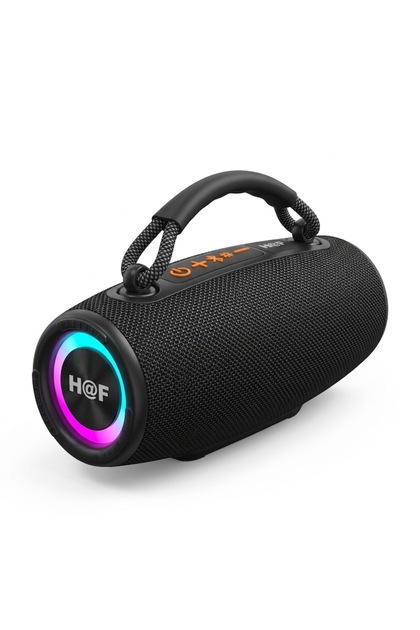Boxă portabilă Bluetooth HF-F226 pentru utilizare în exterior și interior, Bluetooth 5.3, suport USB/TF/Type-C/FM/TWS/LED, negru