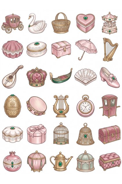 30 Pieces French Bonbonniere Box Sticker Set - Agenda Notebook Laptop