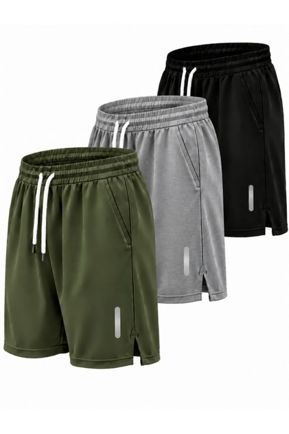 3-Piece Breathable Fabric Fitness Tennis Sports Shorts