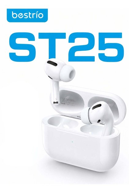 ST25 True Wireless Earbuds, Bluetooth 5.4 TWS In-Ear Earphones with 20+ Hours Playback, HiFi Deep Bass, Clear Call Mic, Touch Control, Auto Pairing & Voice Assistant – White