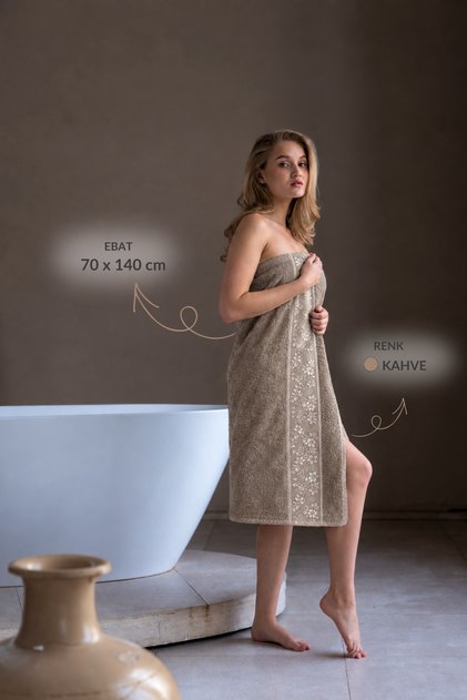 Cherry | Premium Self-Patterned 70 X 140 cm Bath Towel | Towel | Bathroom | Dowry | Gift | Home Textile - 1 Piece