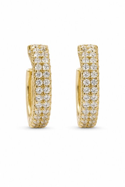 Yellow Color Zircon Stone Stylish Hoop Earrings Women's Bijouterie Jewelry