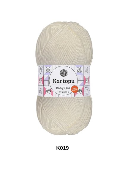 1 Piece Kartopu Baby One 100 Grams 250 Yards Baby Blanket Vest Sweater Cardigan Jacket Hand Knitted Yarn 100% Anti-Piling- Color: K019