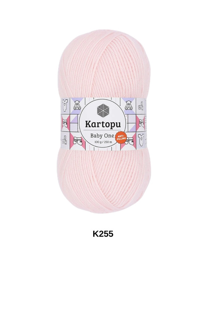 1 Piece Kartopu Baby One 100 Grams 250 Yards Baby Blanket Vest Sweater Cardigan Jacket Hand Knitted Yarn 100% Anti-Piling- Color: K255