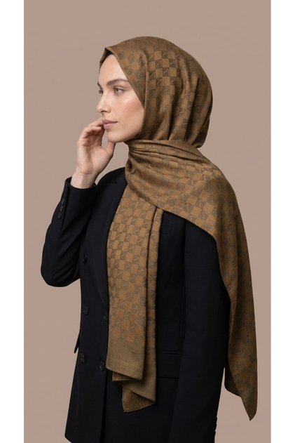Jacquard Square Monogram Shawl