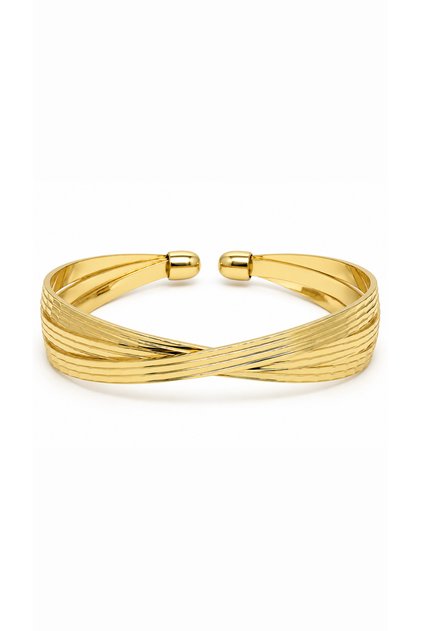 Multi-Row Cross Textured Adjustable Cuff Bracelet