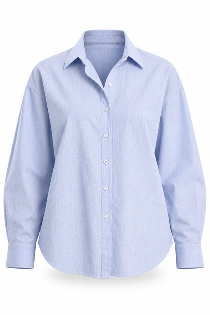 Blue Striped Poplin Shirt 0031