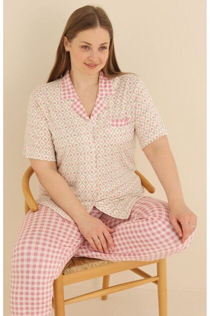 Jacket Collar Oversized Pajama Set