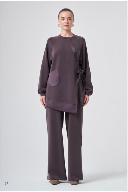 1046 Tie-Detail Trouser Suit