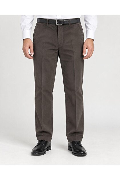 Men's Comfortable Fit High Quality Winter Thick Thermal Velvet Trousers with Fleece Inside Dad Ribbed Pants