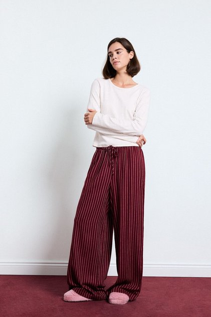 Striped Regular Fit Flannel Pajama Bottoms H5232Ax26Au