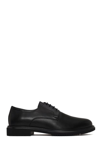 Men's Black Laced Leather Classic Shoes Wm800004Dv