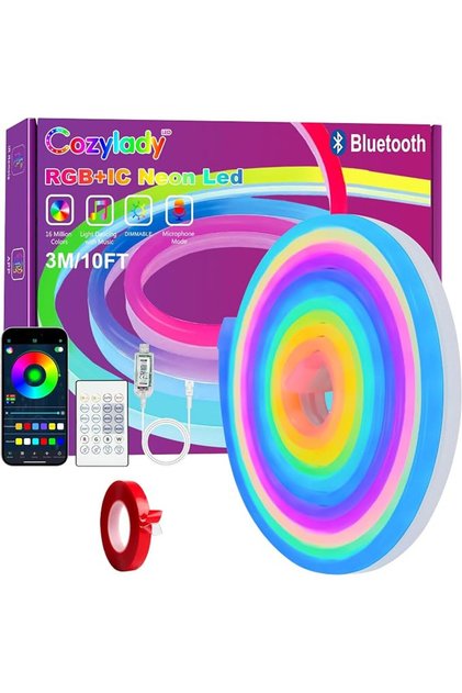 شريط نيون ذكي بإضاءة LED ومنفذ USB من كوزي ليدي، 3 متر