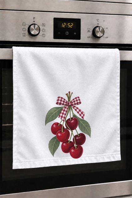 Hand Drying Towel 30X50Cm Cotton Absorbent Cherry Bouquet for Kitchen, Oven