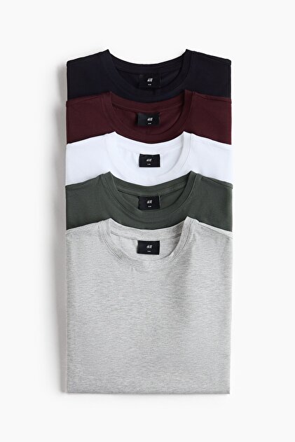5'li Slim Fit Tişört
