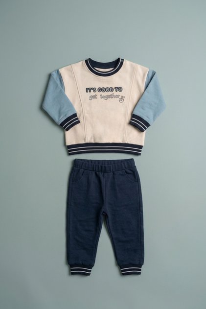 Baby Boy Embroidered Sweatshirt and Sweatpants 2-Piece Set